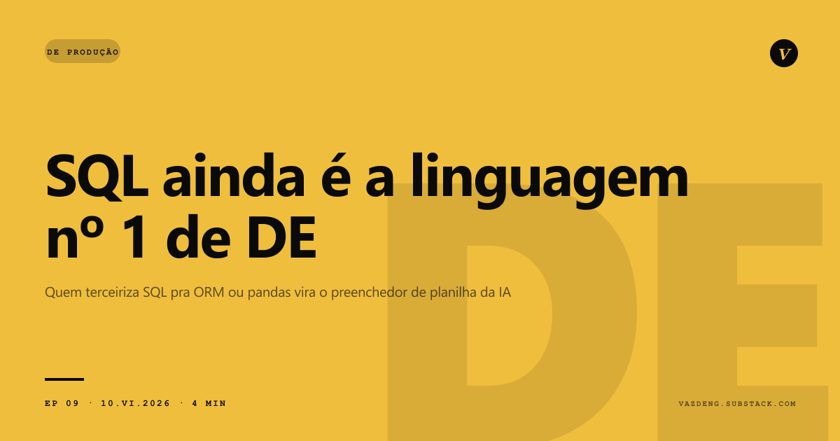 SQL ainda é a linguagem mais importante de DE em 2026