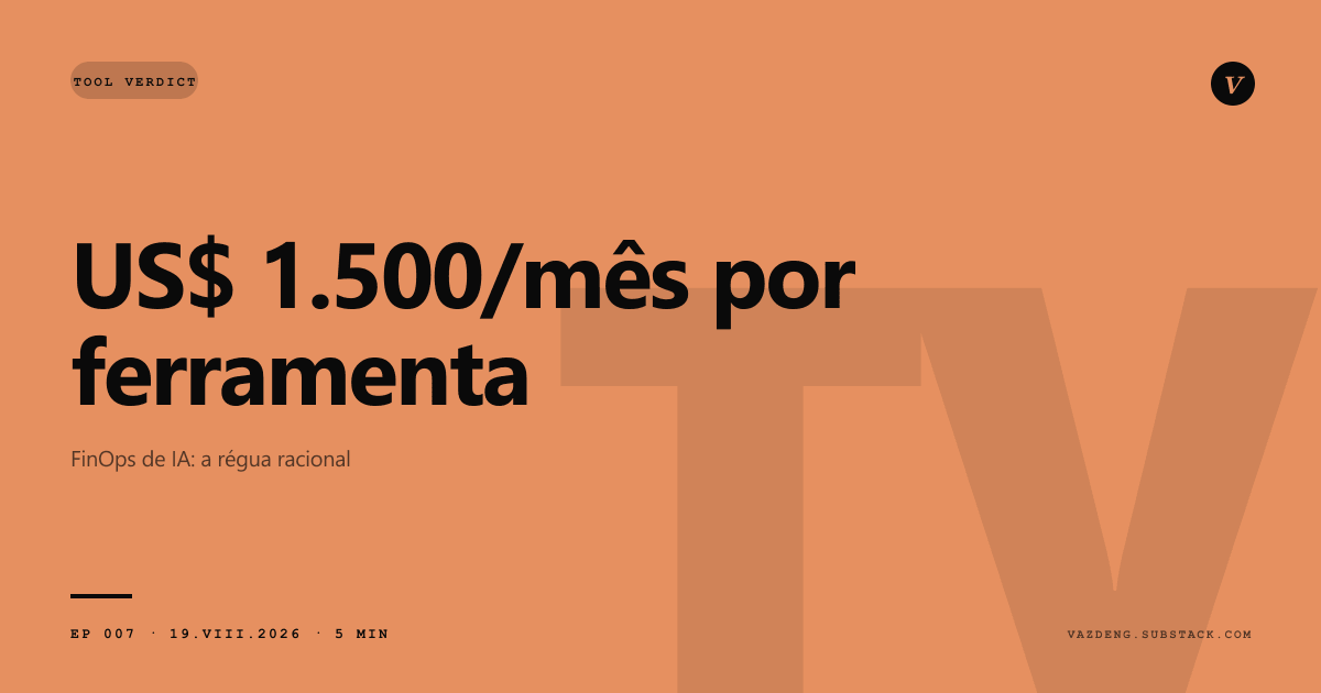 US$ 1.500 por mês por ferramenta: o benchmark de FinOps que torna qualquer orçamento de IA defensável